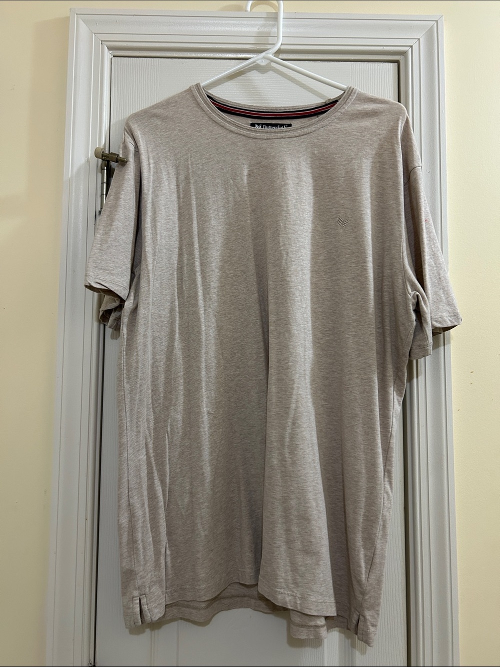 Buttercloth XL Men's gently worn Short-Sleeve Crewneck Tee in Taupe
